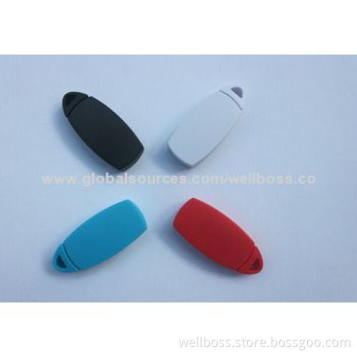 Promotional oval-shaped swivel USB flash drive with plastic housing, high speed UDP chipNew